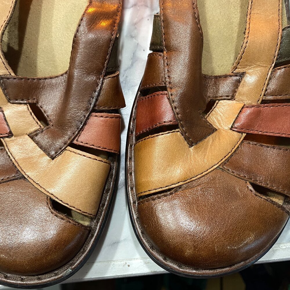 Clarks Womens Bendables brown leather sandals size 10N - Picture 10 of 11